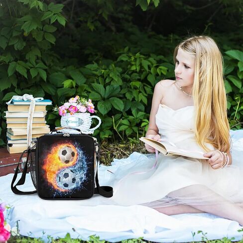 كرة القدم لاعب كرة القدم الأخضر صناديق الغداء حقيبة للأطفال حقيبة للحفاظ على البرودة حاوية علب الغداء القابلة لإعادة الاستخدام معزول حقيبة الغداء in Kuwait