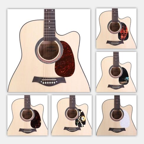 6Pcs Guitar Pickguard, Self Adhesive Teardrop Acoustic Guitar Pick Guard Musical Instrument Accessory Guitar Pickguard Guitar Pick Guards Acoustic Pickguard White Guitar Pick Guard in Saudi Arabia