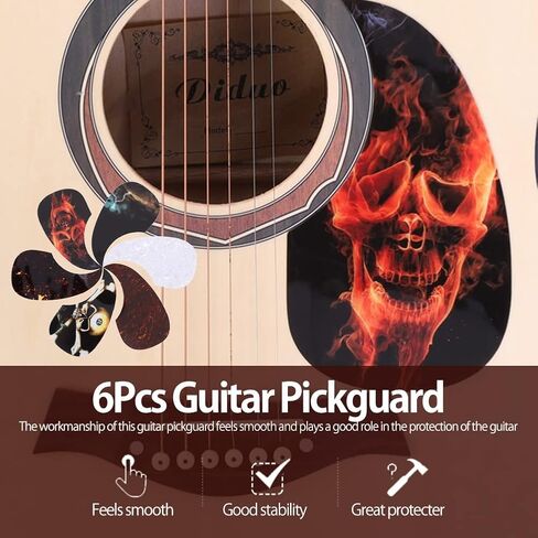 6Pcs Guitar Pickguard, Self Adhesive Teardrop Acoustic Guitar Pick Guard Musical Instrument Accessory Guitar Pickguard Guitar Pick Guards Acoustic Pickguard White Guitar Pick Guard in Saudi Arabia