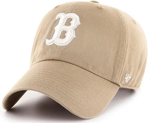 '47 Boston Red Sox Hat Mens Womens Chambray Ballpark Clean Up Adjustable Baseball Cap, Khaki/Beige, One Size in Saudi Arabia