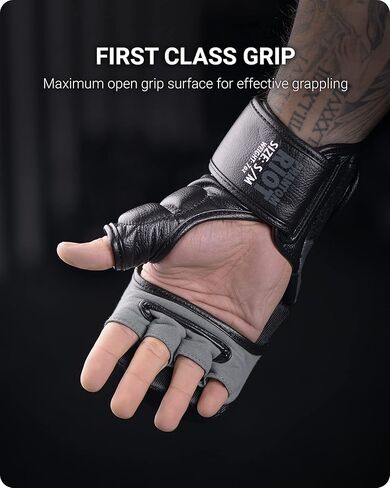 قفازات Phantom Athletics MMA للسجال للرجال - قفازات MMA سوداء 7oz - قفازات ملاكمة MMA بدرجة احترافية - قفازات هجينة للقتال والتدريب، والتصارع in Kuwait