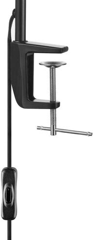Globe Electric 56963 32" Multi-Joint Desk Lamp with Metal Clamp, Black, On/Off Rotary Switch on Shade, Partially Adjustable Swing Arm, Home Essentials, Reading Light, Office Décor in Saudi Arabia