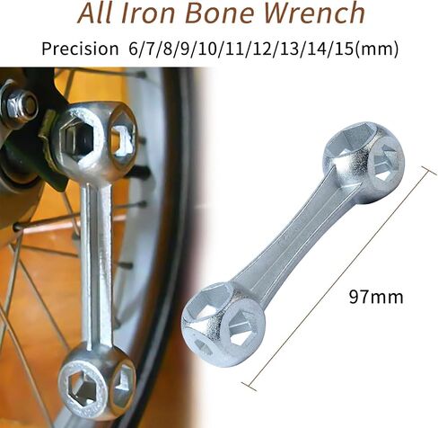 Bicycle Tool Kit 8 in 1 Mini Bike Multitool Kit Mountain Bike Repair Tool Kit With Bike Bone Wrench 6-15mm Bicycle Spanner Portable Bicycle Riding Travel Emergency Maintenance (Silver) in Saudi Arabia