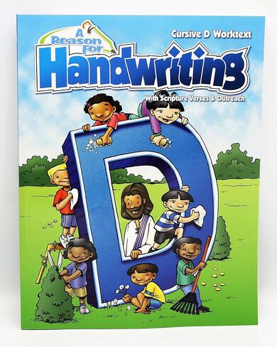 4th Grade Cursive Handwriting Workbook Level D by A Reason For - Learning Workbooks for Kids Age 8-10 - Practice Paper Books for Fourth Grader - Homeschool Resource to Learn Scripture in Kuwait