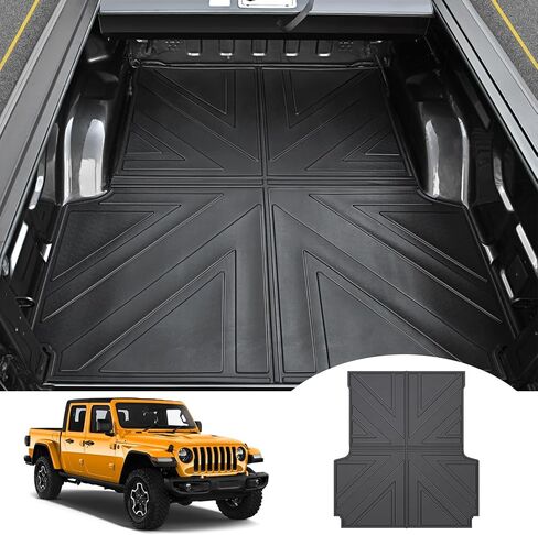 حصيرة سرير الشاحنة الثقيلة لعام 2020-2024 Jeep Gladiator JT 5FT سرير قصير لجميع الأحوال الجوية TPE حامي بطانة سرير السيارة متوافقة مع 2020 2021 2022 2023 2024 Jeep Gladiator 4 ملحقات الأبواب in Kuwait