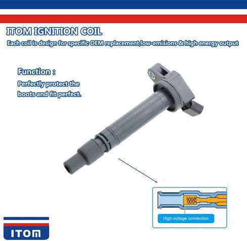 6 قطعة ITOM ملف الإشعال T1119 JLE2894 UF507 UF587 9091902256 90919-02250 90919-02256 9091902250 متوافق مع لكزس IS250 GS300 GS350 IS350 GS450h تويوتا تندرا 4 عداء FJ كروزر 3.0 3.5 4.0 V6 in Kuwait