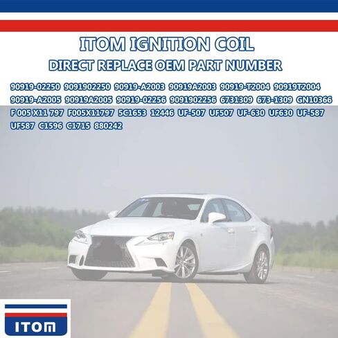6 قطعة ITOM ملف الإشعال T1119 JLE2894 UF507 UF587 9091902256 90919-02250 90919-02256 9091902250 متوافق مع لكزس IS250 GS300 GS350 IS350 GS450h تويوتا تندرا 4 عداء FJ كروزر 3.0 3.5 4.0 V6 in Kuwait