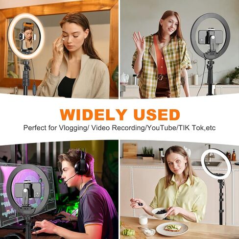 ضوء حلقة UBeesize مقاس 12 بوصة مع حامل ثلاثي القوائم لعصا سيلفي مقاس 62 بوصة، وإضاءة حلقة LED مع حامل وحامل هاتف للتسجيل/المكياج/يوتيوب/تيك توك، متوافق مع الهاتف الخلوي والكاميرا in Saudi Arabia