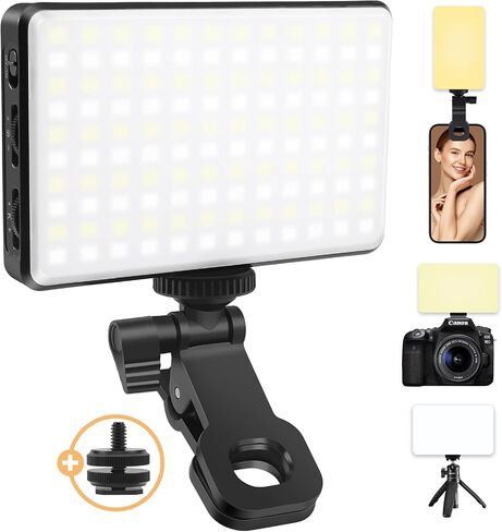 Selfie Light for Phone, 120Pcs LED Phone Light Clip, 5000mAh Rechargeable, 3 Modes Dimmable 2500K-9000K & CRI 95+, Video Fill Light for Camera, Phone, iPad, Laptop, for Makeup, TikTok, Vlog in Saudi Arabia