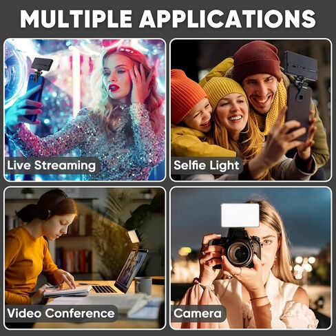 Selfie Light for Phone, 120Pcs LED Phone Light Clip, 5000mAh Rechargeable, 3 Modes Dimmable 2500K-9000K & CRI 95+, Video Fill Light for Camera, Phone, iPad, Laptop, for Makeup, TikTok, Vlog in Saudi Arabia