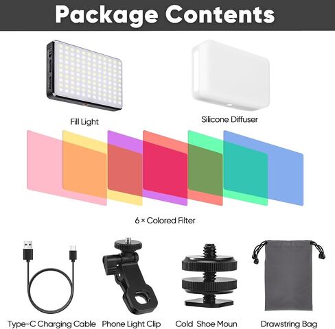 Selfie Light for Phone, 120Pcs LED Phone Light Clip, 5000mAh Rechargeable, 3 Modes Dimmable 2500K-9000K & CRI 95+, Video Fill Light for Camera, Phone, iPad, Laptop, for Makeup, TikTok, Vlog in Saudi Arabia