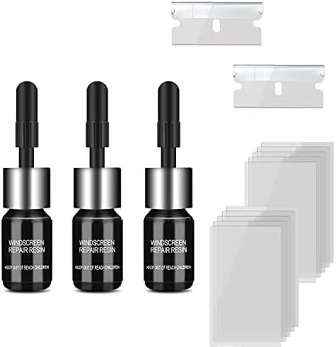 3 pcs Windshield Crack Repair Kit, Automotive Glass Nano Repair Fluid Solution, Car Scratch Remover, Window Screen Repair Kit in Kuwait
