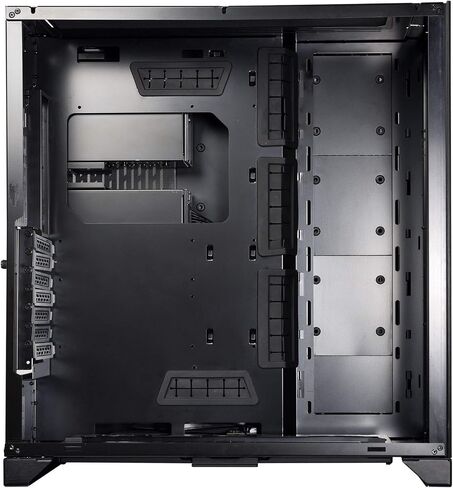 حافظة كمبيوتر ألعاب Lian Li O11 Dynamic XL ROG معتمدة (أسود) ATX Full Tower ومروحة UNI SL-Infinity 120 RGB حزمة ثلاثية سوداء مع وحدة تحكم - UF-SLIN120-3B in Kuwait