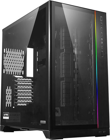 حافظة كمبيوتر ألعاب Lian Li O11 Dynamic XL ROG معتمدة (أسود) ATX Full Tower ومروحة UNI SL-Infinity 120 RGB حزمة ثلاثية سوداء مع وحدة تحكم - UF-SLIN120-3B in Kuwait
