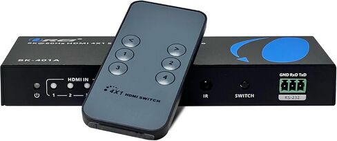 OREI 8K HDMI 2.1 Switch 4x1، محول مع مستخرج صوت UltraHD يدعم ما يصل إلى 4K @ 120 هرتز PS5، Xbox، الألعاب، جهاز تحكم عن بعد IR EDID HDCP 2.3 - مخرج بصري (BK-401A) in Saudi Arabia