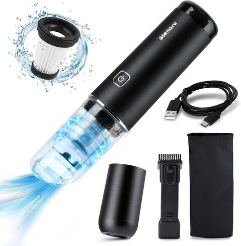 Mini Vacuum for Car - Portable Car Vacuum with High Power Suction Motor, Sleek and Convenient Car Vacuum Cleaner High Power Cordless, Wireless Car Vacuum Cleaner in Saudi Arabia