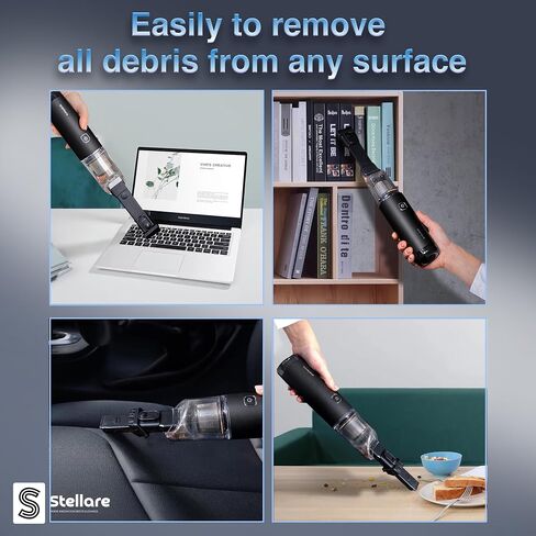 Mini Vacuum for Car - Portable Car Vacuum with High Power Suction Motor, Sleek and Convenient Car Vacuum Cleaner High Power Cordless, Wireless Car Vacuum Cleaner in Saudi Arabia