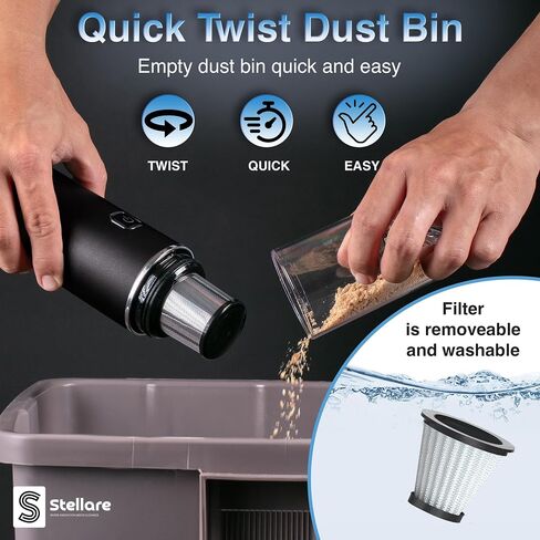 Mini Vacuum for Car - Portable Car Vacuum with High Power Suction Motor, Sleek and Convenient Car Vacuum Cleaner High Power Cordless, Wireless Car Vacuum Cleaner in Saudi Arabia