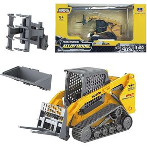 Gemini & Genius Construction Truck 3 in 1 شوكة متقطعة مع مجرفة محمولة معدنية وجذب مجرفة مركبة البناء 1/50 سبيكة المقياس تتبع ألعاب الجرار للأطفال (تتبع/بني)