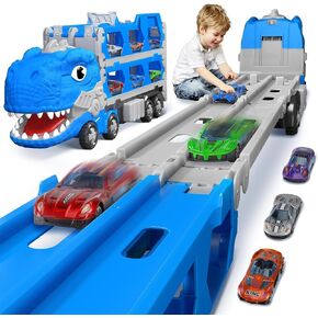 Dinosaur Toys for Kids 3-5 Gifts:Track Truck Toddler Toy for Ages 2-4,Dinosaur Trucks for 5-7 Year Old Boy,Learning Toys for Toddlers,Birthday Gift for 3-7 Year Old Boys and Girls