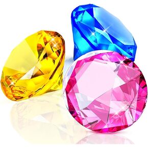 Marforever 60mm extrage Gems Gems Gems Toys ، Extra Acrylic Diamond Pirate Treasure Gems ضخمة تحت الماء للأحجار الكريمة لألعاب المياه الصيفية على الشاطئ.