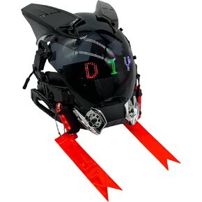LED Bluetooth Cyberpunk Mask Display & Light Up Cyberpunk خوذة 300 أوضاع ملونة كاملة اللون قابلة للبرمجة