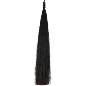 امتداد ذيل الحصان مع حلقة Horsehair مضفرة ، قاع مقطوع ، 3/8 رطل ، 28-30 باللون الأسود الطبيعي