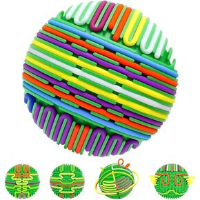 Sensory Activity Ball,Sensory Activity Board 3D DIY Upgrade,Fidget Toy for Calming, Stress, Anxiety, ADHD & Autism,Kids 3+ & Adults,with 16 Strings(Blue)