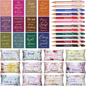 Talltalk 36 PCS تشمل الهدايا المسيحية 12 جهازًا للكتاب المقدس ، آية ريفي زهرية ، 12 PCS ، مسيحية ، مسيحية ، أقلام ، أولية ، والكتاب ، والأكياس ، والكتاب المقدس للرجال ، والهدايا المسيحية (أنيقة)