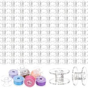 Giantree 100pcs Clear Compins ، بكرات بلاستيكية لآلة الخياطة ، بكرات الفئة 15 ملحقات الخياطة البكرات التطريز ، ملحقات آلة الخياطة