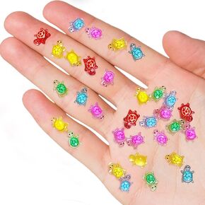 300pcs سلاحف الراتنج الصغيرة ، والحيوانات الراتنج سلحفاة صغيرة للحرف اليدوية ، والزخرفة الصغيرة للحدائق ، والحفلات ، والمناظر الطبيعية المصغرة (متعددة الألوان)