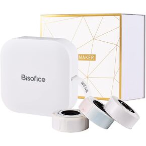 Bisofice Q30 Label Maker Machine with Tape, Mini Label Maker with 3 Rolls Label Tape, Portable Wireless Connection Bluetooth Label Printer Labeler, Compatible with iOS Android