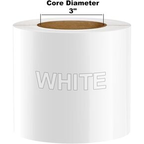 (On Sale) Kingston Premium Vinyl Label Tape, White, 5" x 150' on 3" Core for DuraLabel 9000, LabelTac 9, SafetyPro 9G, VnM 8 and Viscom ProMax 9