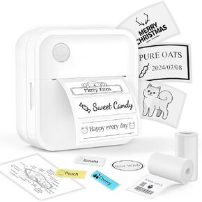 Label Maker Machine - Mini Label Printer Portable Thermal Printer for Home, Office, Organization, Small Business, Bluetooth Sticker Maker for Phones, Sticker Machine for Kids School Items