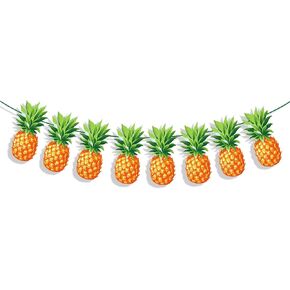 Pineapple Banner, Beach Summer Tropical Party Sign, Hawaiian Birthday Decorations, Luau Boy Girl Baby Shower Theme Supplies, Bday Kids Garland Decor