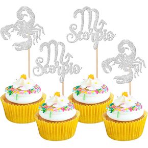 24 PCS Taurus Cupcake Toppers Glitter 12 Constellation Taurus Cupcake تختار ديكورات كعكة عيد ميلاد شهر أبريل.