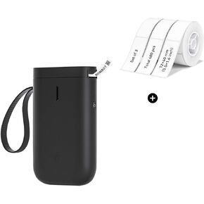 NIIMBOT Black D11 Label Maker and 4 Rolls Tape Bundle