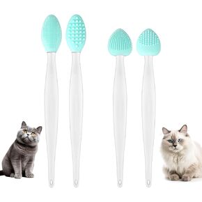 مجموعة فرشاة حب الشباب 4pcs ، 2 أنماط من طرازات مزدوجة على الوجهين سيليكون فرشاة قطة ناعمة مزدوجة فرش تنظيف بذور سوداء مزدوجة
