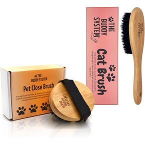 فرشاة Cat System Buddy مع Beristle Beristle و Pet Close Frush ، نخيل بيضاوي لمسة ناعمة للكلاب والقطط