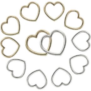 12 pcs heart شكل قلب حرفة حرفة الابازيم
