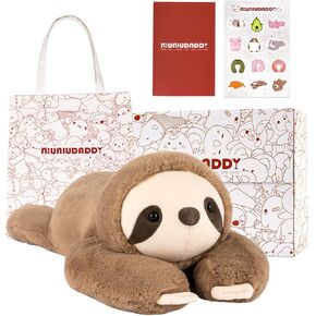 Niuniu Daddy 20" | 3.3 Pound Sheep Weighted Stuffed Animals, Large White Goat Pillowfort Stuffed Lap Animal Toys for Kids Adults, Big Plush Body Pillow for Gifts Birthday Christmas Holiday