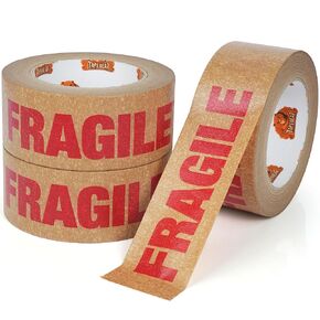 الشريط الهشير الصديق للبيئة kraft paper شريط 2inch x 55yard ، عبوة قابلة للتحلل الشريط البني الشريط الالتصاق ذاتيا لرجال الأعمال الصغيرة ، الشحن ، الختم ، تتحرك ، 3 قوائم