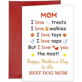 بطاقة عيد أم سعيد من Dog Puppy Funny Mothers Day Geting Card for Dog Mom Gifts Card