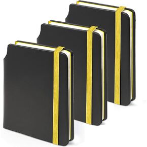 Pocket Notebook 3 Pack A6 Notepad Journal with Pen Slot 600 To Do List Inner Page 3.7" x 5.7"Study Travel and Daily Usage PU Notes