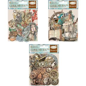 Stamperia International Songs of the Sea Bundle: Fephemera Mermaids + Ship & Elements + الأنابيب والآلية