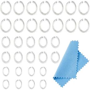 dicosmetic 30pcs sterling Silver Silver Jump Ring 2.5/3/4.5mm حلقات صغيرة مقسمة