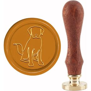 CRASPIRE DOG WAX SEAL SEAT SEAT SEALING WAX Stamps 30mm Retro Vintage Vintage Removable Brass Brass Head with Wood Handle for Wedding Invitations Card