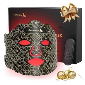 Red Light Therapy for Face,7 Colors Red Light Therapy Mask,Wireless Near-infrared Light 850nm and Red Light 630nm with Timing Function,Rechargeable Led Face Mask Light Therapy for Home Skincare, Black