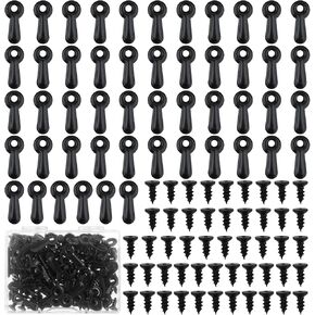 100 Pairs Metal Picture Frames Turn Button Fasteners with 100 Pieces Screws, Picture Frame Hardware Backing Clips Black Photo Frame Hanging Hangers for Photos Pictures and Drawing Crafts Posters