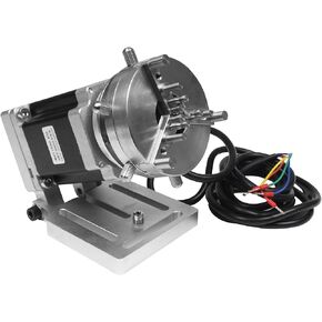 CNCTOPBAOS D69 MINI ROTARY AXIS مع Chuck 83 مم لآلة علامات الليزر ، مرفق تشاك مغلف بالليزر للألياف لليزر.